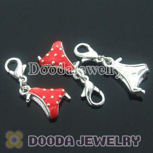 Wholesale Tscharm Jewelry Silver Plated Alloy Red Underpants Charms