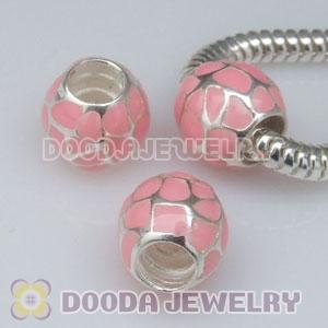 925 Sterling Silver European Style Enamel football Beads with Screw