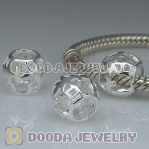 Solid Sterling Silver European Style Chinese Peace Beads and Charms