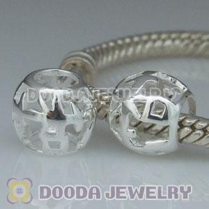 Solid Sterling Silver European Style Chinese Peace Beads and Charms