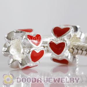 925 Sterling Silver Charm Jewelry Beads Enamel hearts
