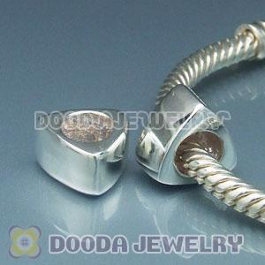 Solid Sterling Silver Charm Jewelry Triangle Beads and Charms