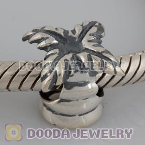 Solid Sterling Silver European Style Coconut Tree Beads and Charms