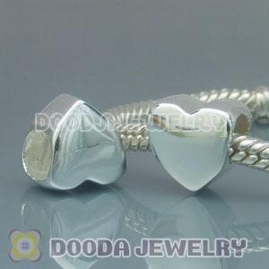 Solid Sterling Silver Charm Jewelry Heart Beads and Charms