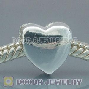 Solid Sterling Silver European Style Heart Beads and Charms