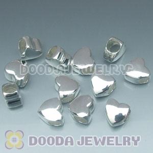 Solid Sterling Silver European Style Heart Beads and Charms