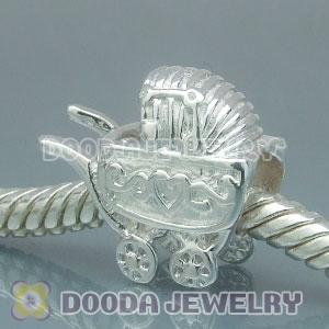 Solid Sterling Silver Charm Jewelry baby carriage Beads and Charms