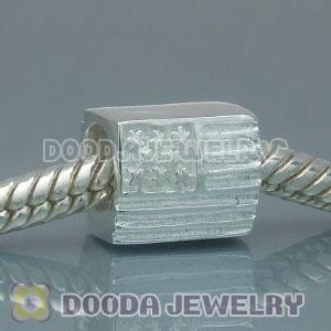 Solid Sterling Silver Charm Jewelry USA Flag Beads and Charms