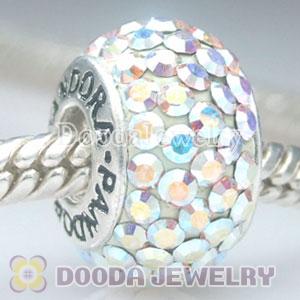 Charm Jewelry silver beads with 90 pcs crystal rhinestones-925 ALE Jewelry stamped with thread core