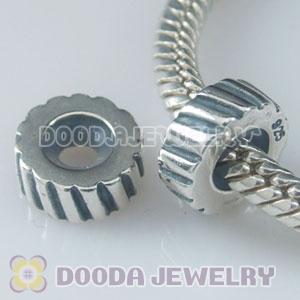 Solid Sterling Silver European Style Stopper Beads