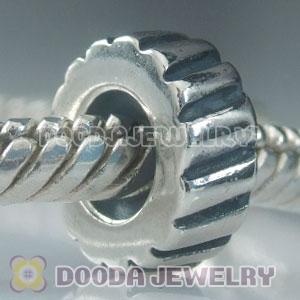Solid Sterling Silver European Style Stopper Beads