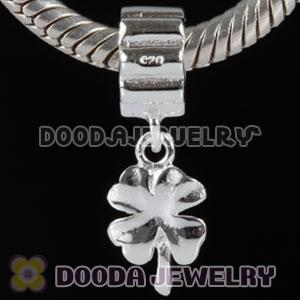 Solid Sterling Silver Dangle Clover Jewelry Charms