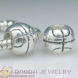 Wholesale silver plated basketball beads charms for sports