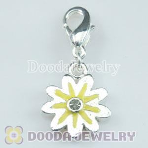 Wholesale Silver Plated Alloy Flower Charms