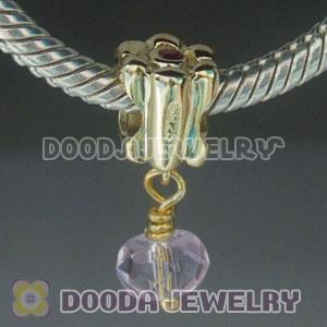 Gold Plated Charm Jewelry 925 Silver Beads Dangle Stone