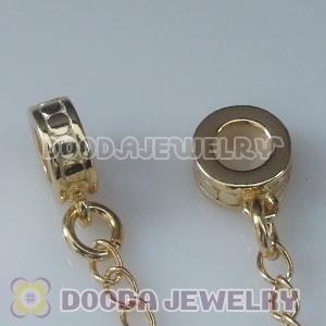 Solid Sterling Silver European Style Stopper Beads with Safety Chain