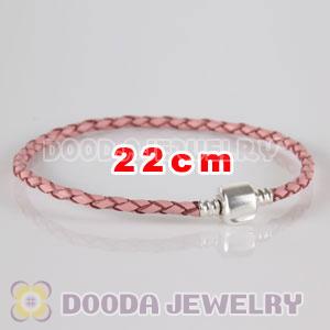 22cm Charm Jewelry Single Pink Leather Bracelet
