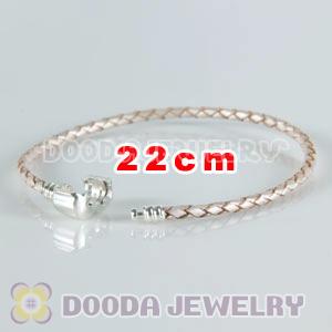22cm Charm Jewelry Single Champagne Leather Bracelet