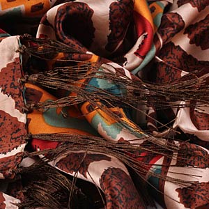 The detailed picture of Long Fringed Silk Scarves Silk Scarf Painting