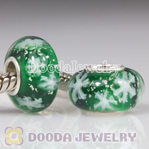 European Christmas lampwork glass snowflakes charm Beads for Bracelet